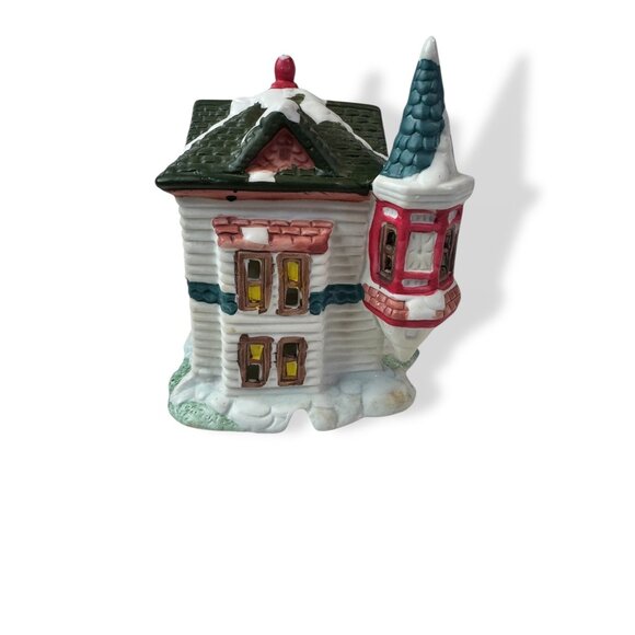 Woolworth 5Pc Porcelain House Night Light Set Snowy Village Christmas Vintage - Picture 8 of 16